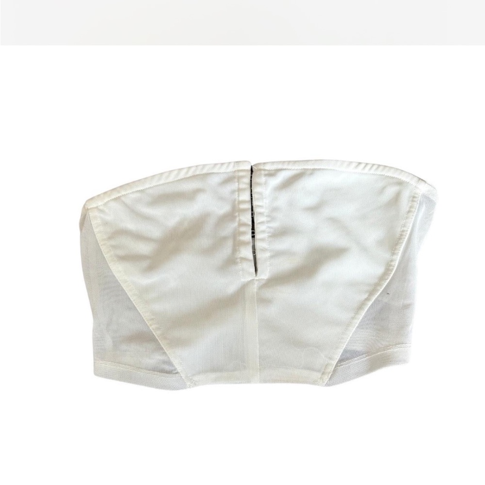 White Strapless Crop Top - Bustier Style